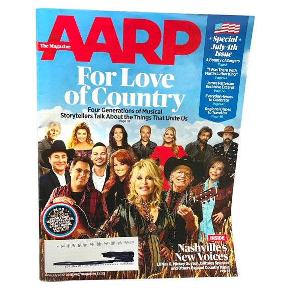AARP Magazine June July 2022 New Nashville Voices July 4th Special Issue - Picture 1 of 8